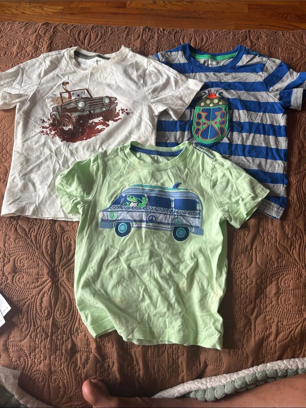Gymboree Boys Short Sleeve Tees - White, Blue, Green boys size 5